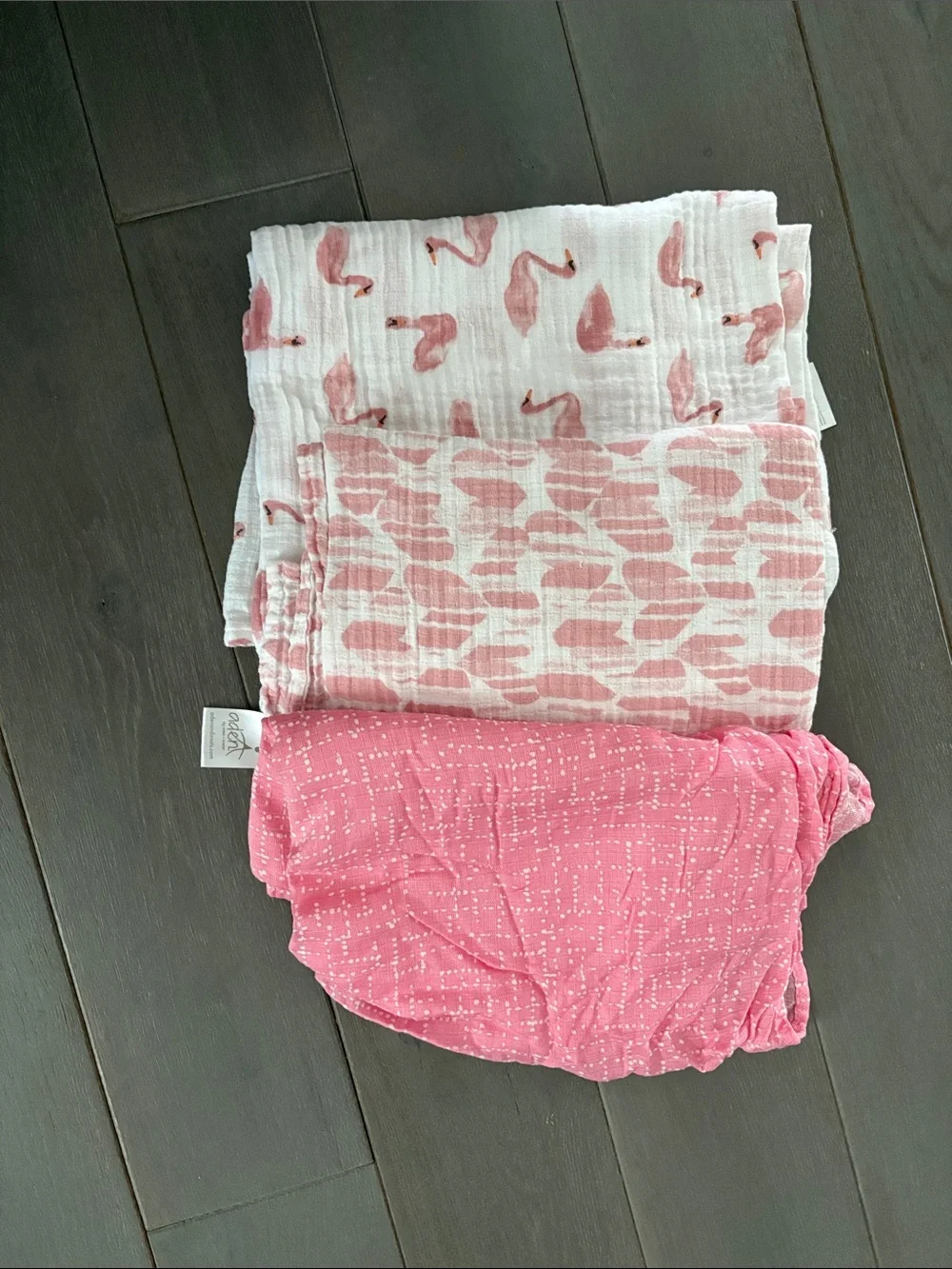 aden + anais Pink Flamingo Muslin Bib Set